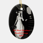Newly Wed-versiering Keramisch Ornament (Achterkant)