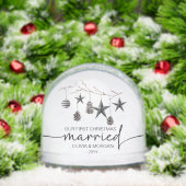 Newly weds first christmas married personalized sneeuwbol (Kerstmis)