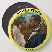 Newly Weds Ronde Button 6,0 Cm (Voorkant /achterkant)