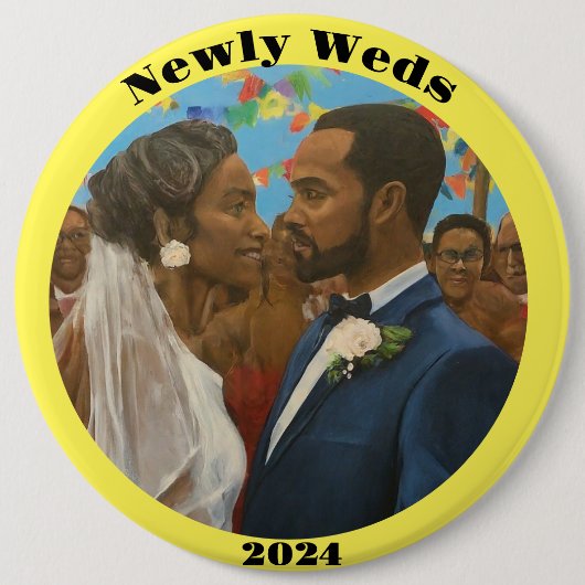 Newly Weds Ronde Button 6,0 Cm (Voorkant)