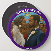 Newly Weds Ronde Button 6,0 Cm (Voorkant /achterkant)