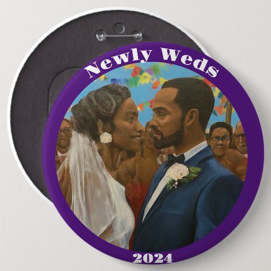 Newly Weds Ronde Button 6,0 Cm (Voorkant /achterkant)