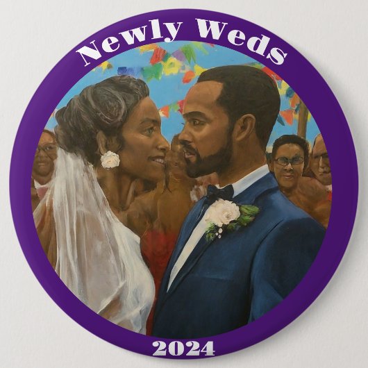 Newly Weds Ronde Button 6,0 Cm (Voorkant)