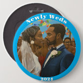 Newly Weds Ronde Button 6,0 Cm (Voorkant /achterkant)
