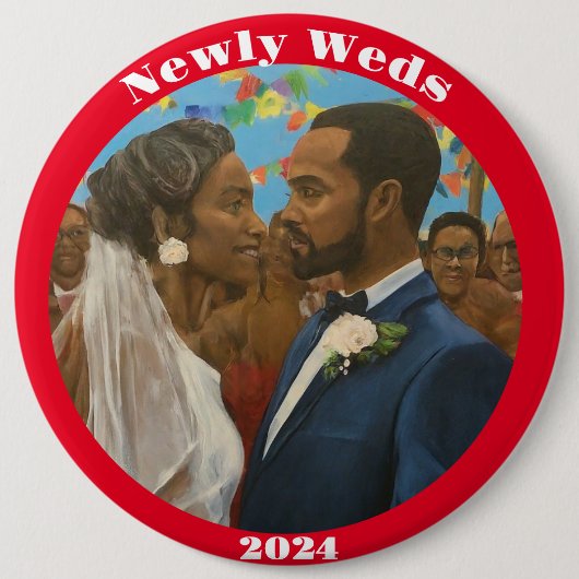 Newly Weds Ronde Button 6,0 Cm (Voorkant)