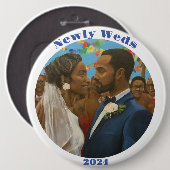 Newly Weds Ronde Button 6,0 Cm (Voorkant /achterkant)