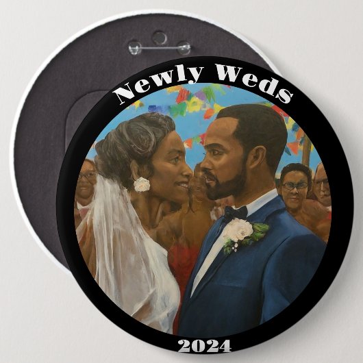 Newly Weds Ronde Button 6,0 Cm (Voorkant /achterkant)