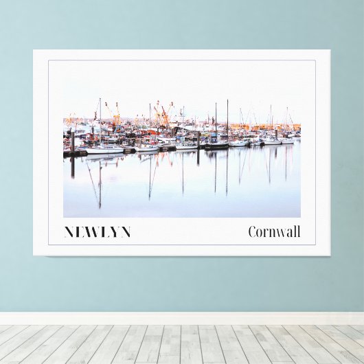 Newlyn Harbour, Cornwall Canvas Afdruk (Insitu (Houten vloer))
