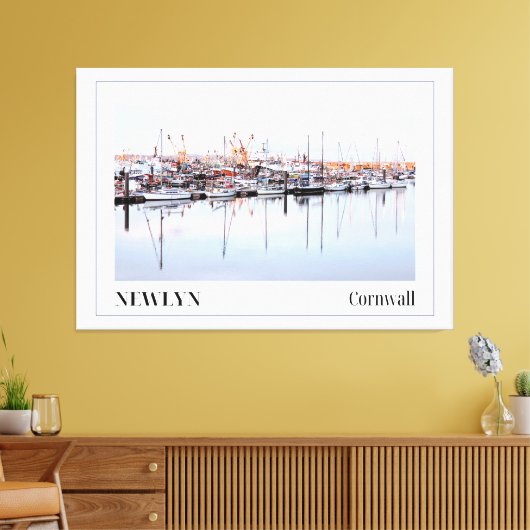 Newlyn Harbour, Cornwall Canvas Afdruk (Insitu (Woonkamer))