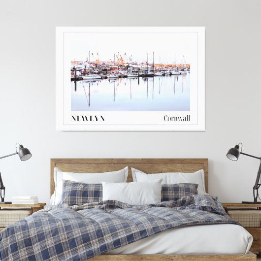 Newlyn Harbour, Cornwall Canvas Afdruk (Insitu (Slaapkamer))