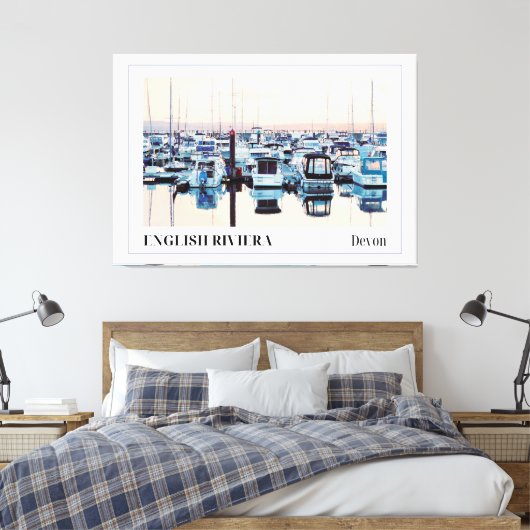 Newlyn Harbour, Cornwall Canvas Afdruk (Insitu (Slaapkamer))