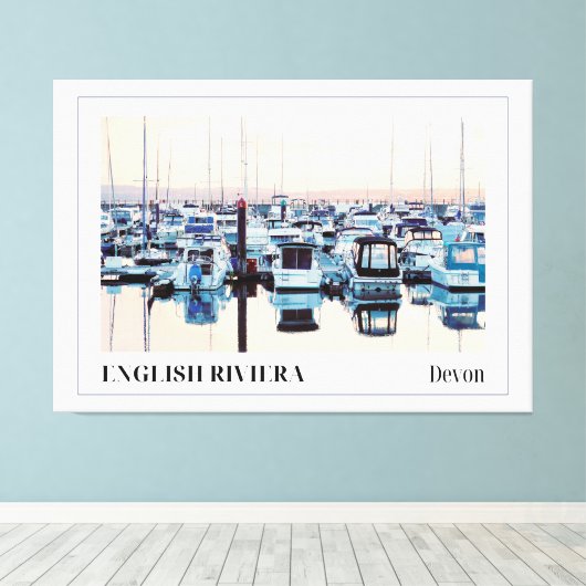 Newlyn Harbour, Cornwall Canvas Afdruk (Insitu (Houten vloer))