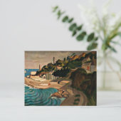 Newlyn, kijkend naar Mousehole - Currie kunst Briefkaart (Staand voorkant)