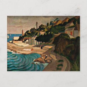Newlyn, kijkend naar Mousehole - Currie kunst Briefkaart