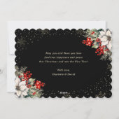 Newlywed 2 Photo Botanical Black Merry Christmas Feestdagenkaart (Achterkant)