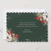 Newlywed 2 Photo Botanical Green Merry Christmas Feestdagenkaart (Achterkant)