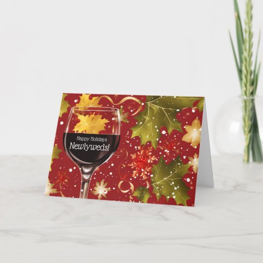 Newlywed First Christmas Together Being Married  Feestdagen Kaart (Voorkant)