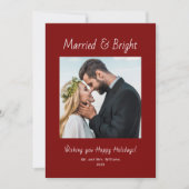 Newlywed Married and Bright Photo Red Christmas  Feestdagenkaart (Voorkant)