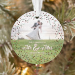 Newlyweds 1st Christmas Mr & Mrs Holly Photo Ornament<br><div class="desc">Celebrate your first Christmas as Mr. & Mrs. with this very trendy photo ornament. Easily customize the wording and change the photo to create a memory which will last forever.</div>