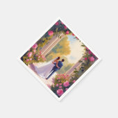 Newlyweds Bride & Groom Wedding Painting Servet (Hoek)