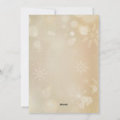 Newlyweds Custom Photo Elegant Golden Snowflake Feestdagenkaart (Achterkant)