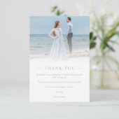 Newlyweds Custom Photo Transparency Simple Script Bedankkaart (Staand voorkant)