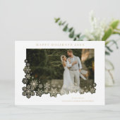 Newlyweds First Christmas Snowflakes Frame Photo (Staand voorkant)