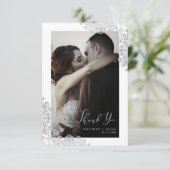 Newlyweds Lace Thank You Guests Photo Wedding (Staand voorkant)