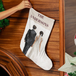Newlyweds Personalized Photo Christmas Stocking Grote Kerstsok