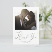 Newlyweds Thank You Guests Romantic Photo Wedding (Staand voorkant)