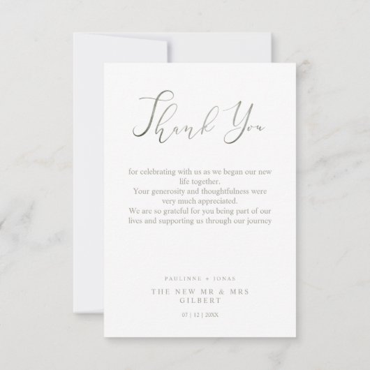 Newlyweds Thank You Guests Romantic Photo Wedding (Achterkant)