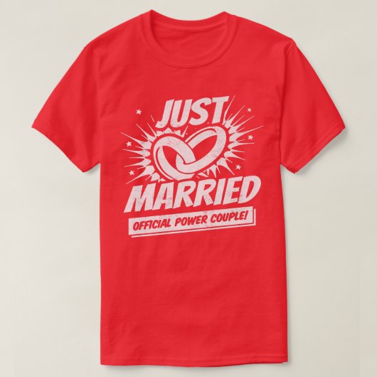 NewlywedsWedding HoneymoonBride GroomJust Married1 T-shirt (Design voorkant)