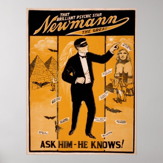 NEWMANN Magicia Illusionist VAUDEVILLE Poster (Voorkant)