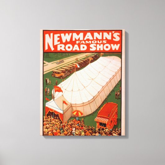 Newmann's beroemde Show van de Magic Road Tent Pos Canvas Afdruk (Voorkant)