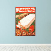 Newmann's beroemde Show van de Magic Road Tent Pos Canvas Afdruk (Insitu (Houten vloer))