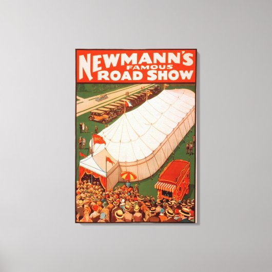 Newmann's beroemde Show van de Magic Road Tent Pos Canvas Afdruk (Voorkant)