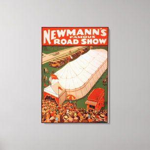 Newmann's beroemde Show van de Magic Road Tent Pos Canvas Afdruk