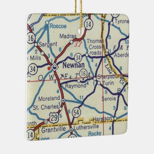 Newnan GA  Map Keramisch Ornament (Rechts)