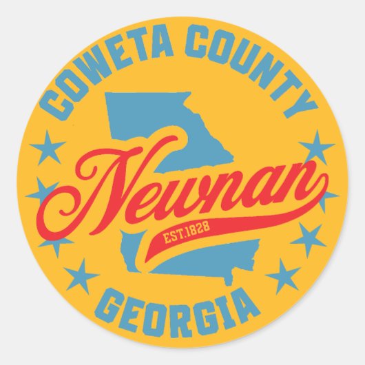 Newnan, Georgia Ronde Sticker (Voorkant)
