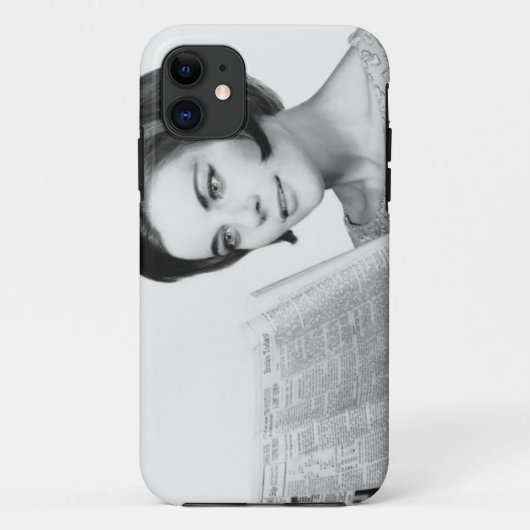 Newpaper lezen door vrouw Case-Mate iPhone case (Achterkant)