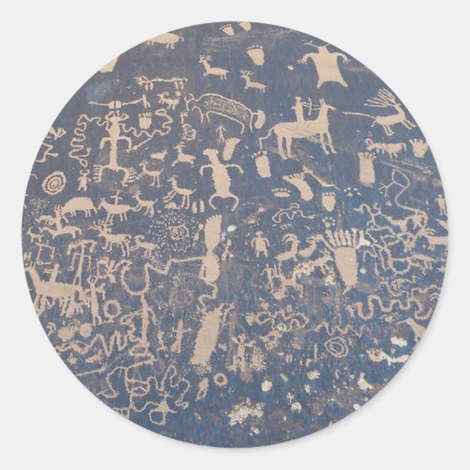 Newpaper Rock Ronde Sticker (Voorkant)