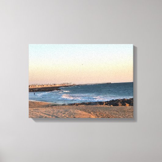 Newport Beach at Sunset, Californië Canvas Afdruk (Voorkant)