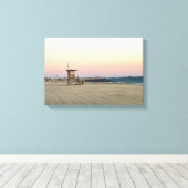 Newport Beach at Sunset, Californië Canvas Afdruk (Insitu (Houten vloer))