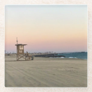 Newport Beach at Sunset, Californië Glazen Onderzetter