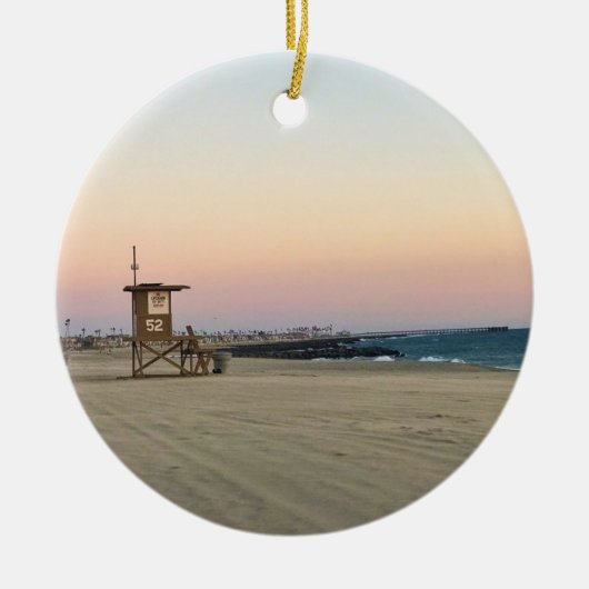 Newport Beach at Sunset, Californië Keramisch Ornament (Voorkant)