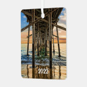 Newport Beach Balboa Pier 2-zijdig, Metalen Ornament (Voorkant links)