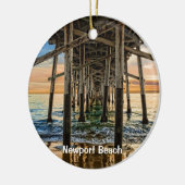 Newport Beach Balboa Pier 2 zijkant ronde Keramisch Ornament (Links)
