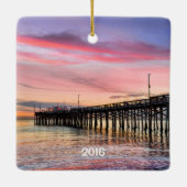 Newport Beach Balboa Pier Keramisch Ornament (Achterkant)