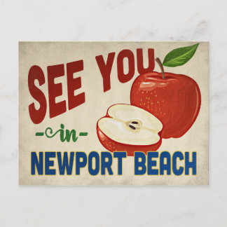Newport Beach California Apple - Vintage Travel Briefkaart