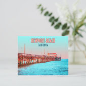 Newport Beach California Balboa Pier Flat Kaart (Staand voorkant)